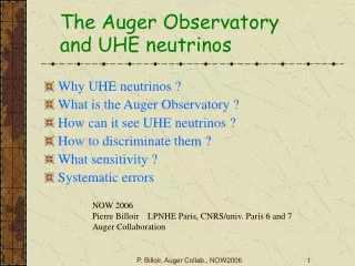The Auger Observatory and UHE neutrinos
