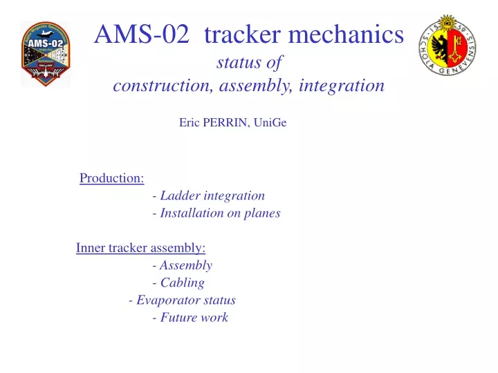 ams 02 tracker mechanics status of construction assembly integration