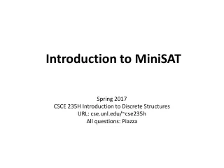 Introduction to MiniSAT