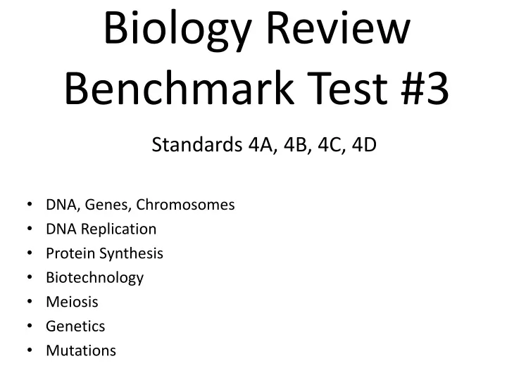 biology review benchmark test 3