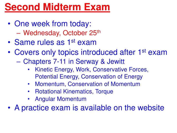 second midterm exam