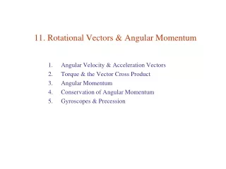 11. Rotational Vectors &amp; Angular Momentum