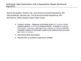 Hydrologic Data Assimilation with a Representer-Based Variational Algorithm
