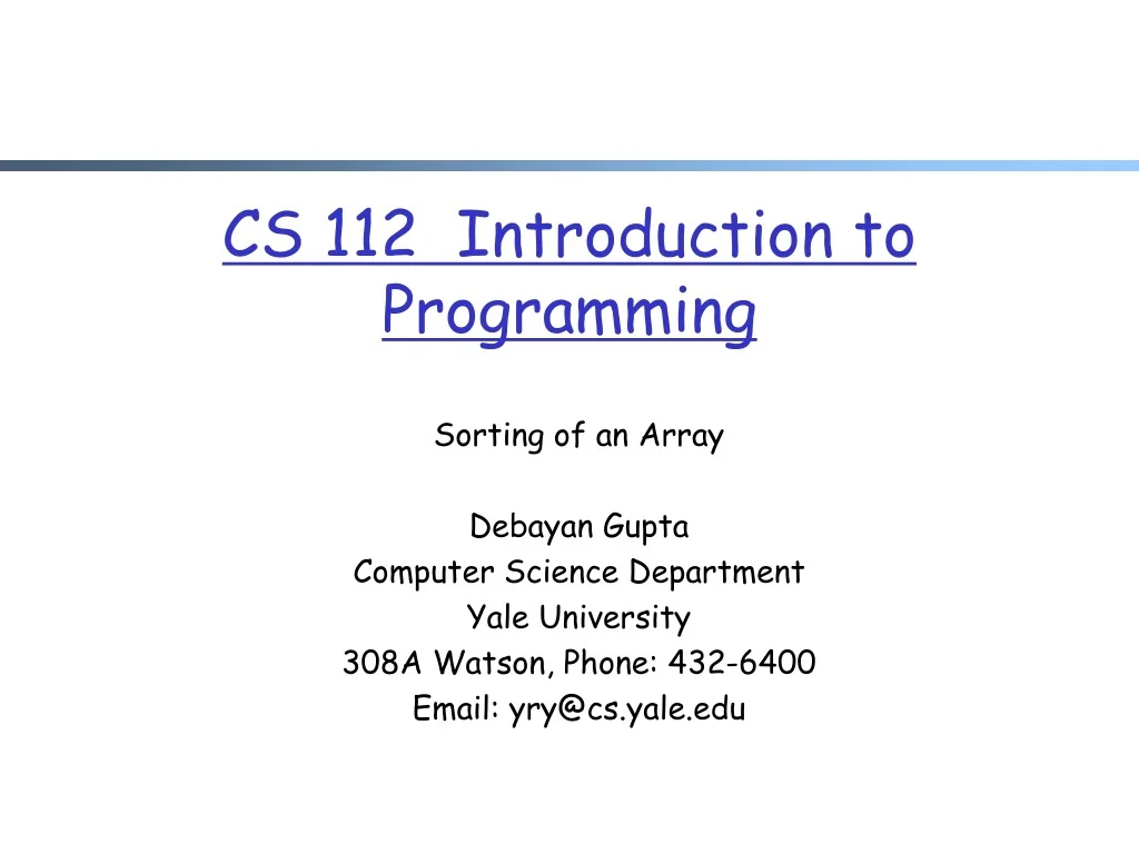 PPT - CS 112 Introduction to Programming PowerPoint Presentation, free ...