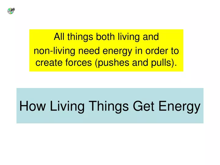 how living things get energy