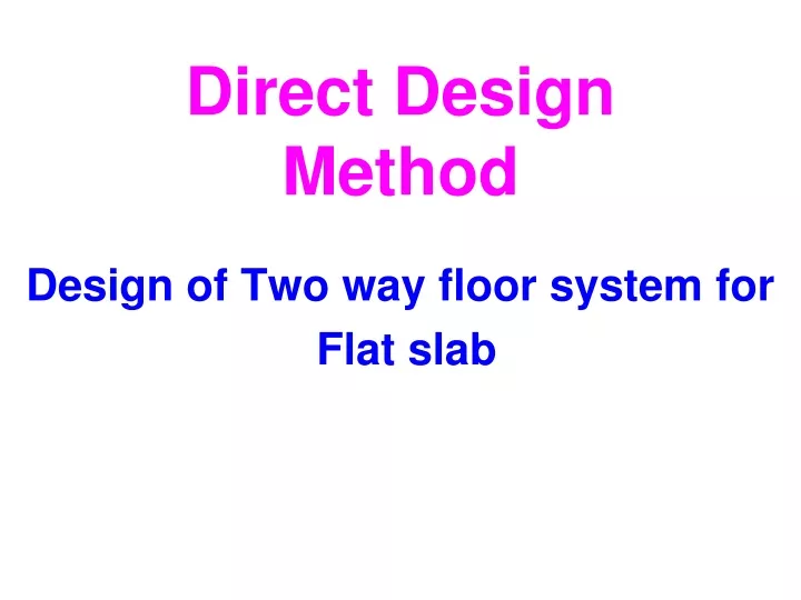 direct design method