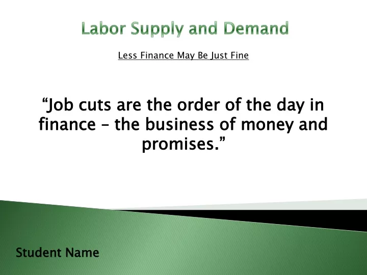 labor supply and demand