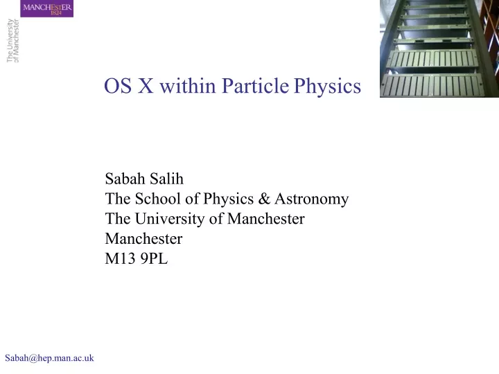 os x within particle physics