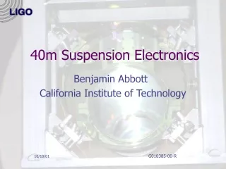 40m Suspension Electronics