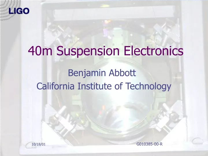 40m suspension electronics