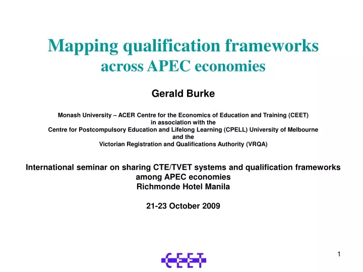 mapping qualification frameworks across apec