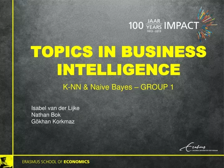 topics in business intelligence
