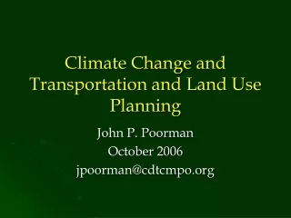 Climate Change and Transportation and Land Use Planning