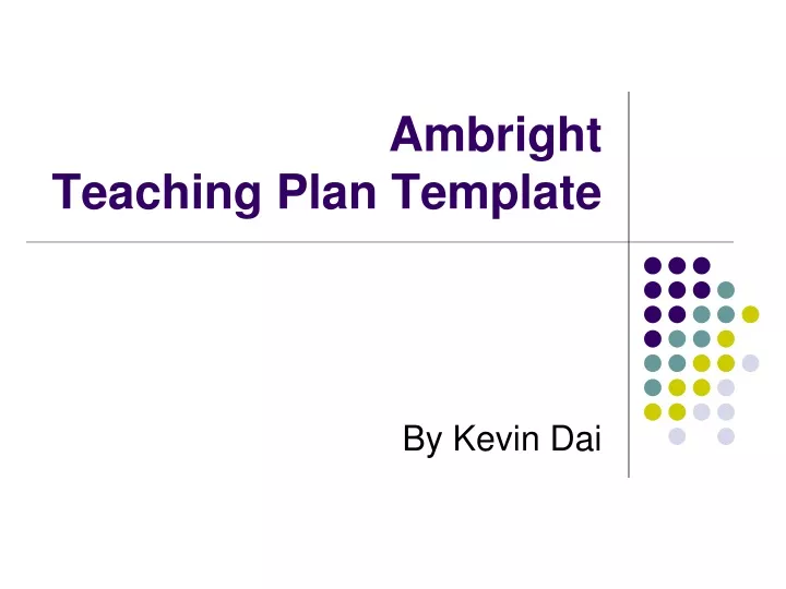 ambright teaching plan template