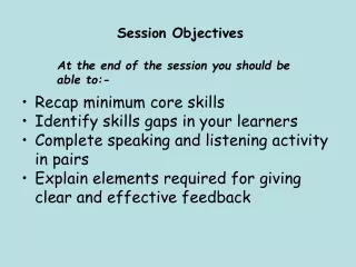 Session Objectives