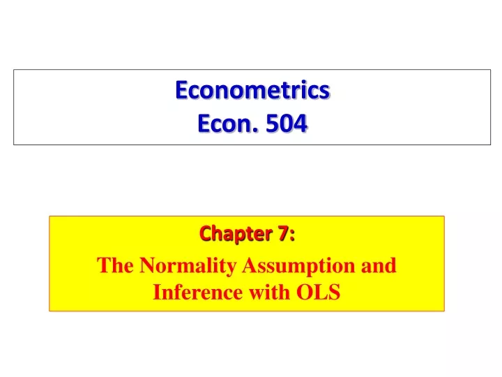 econometrics econ 504