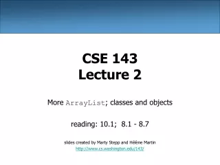 CSE 143 Lecture 2