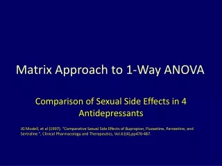 Matrix Approach to 1-Way ANOVA