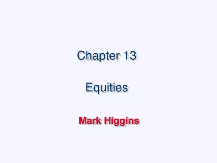 chapter 13 equities