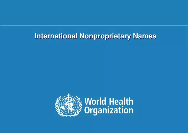 international nonproprietary names