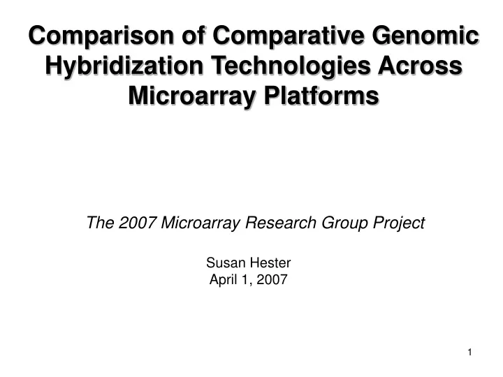 comparison of comparative genomic hybridization