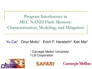 Program Interference in  MLC NAND Flash Memory: Characterization, Modeling, and Mitigation
