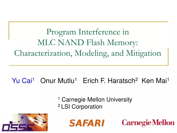 program interference in mlc nand flash memory characterization modeling and mitigation
