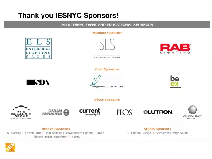 thank you iesnyc sponsors