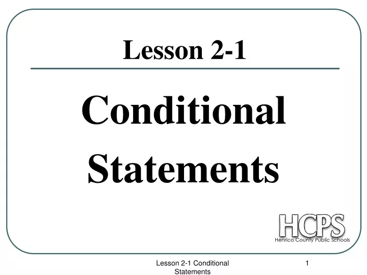 conditional statements