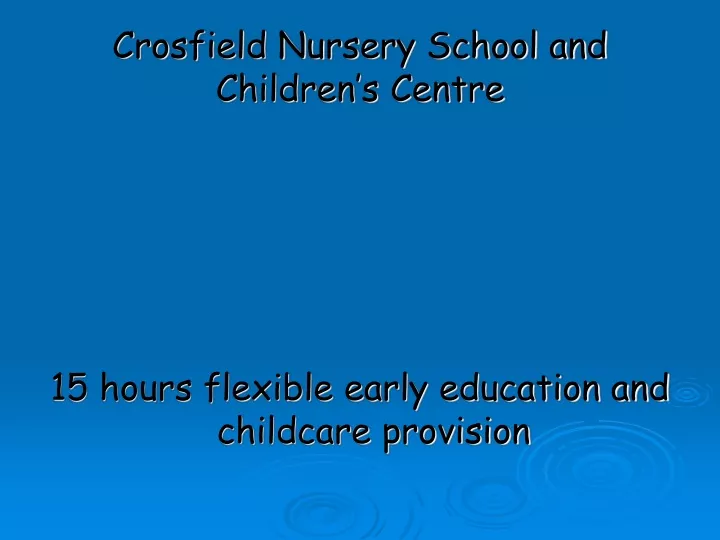 crosfield nursery school and children s centre