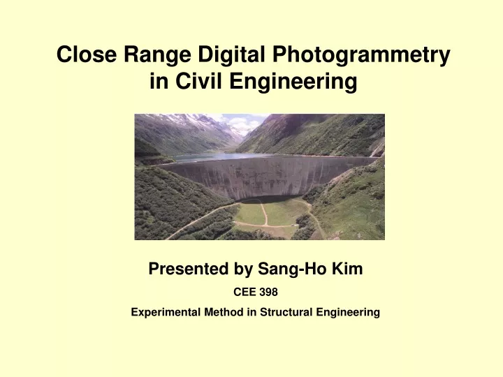 close range digital photogrammetry in civil