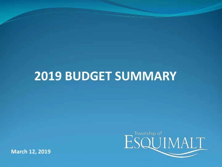 2019 budget summary