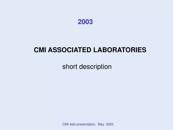 cmi associated laboratories