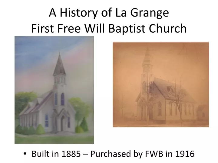 a history of la grange first free will baptist church