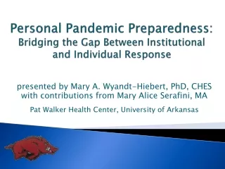 Personal Pandemic Preparedness:  Bridging the Gap Between Institutional and Individual Response