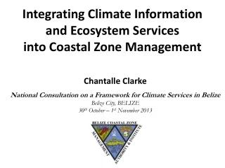 Integrating Climate Information and Ecosystem Services  into Coastal Zone Management