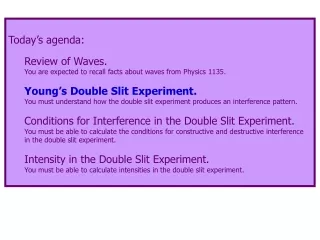 Today’s agenda: Review of Waves. You are expected to recall facts about waves from Physics 1135.