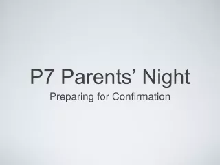 P7 Parents’ Night