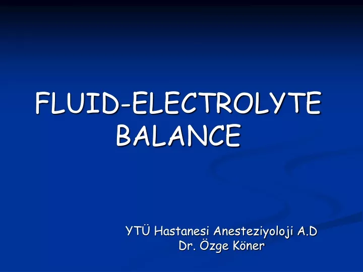 fluid electrolyte balance