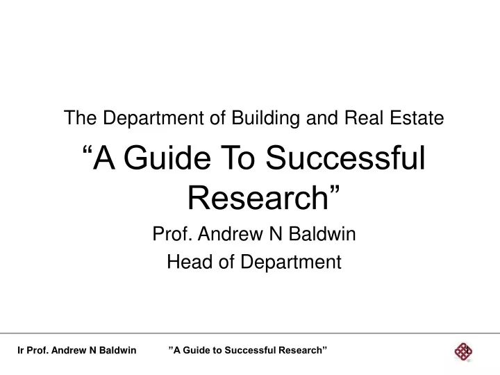 the department of building and real estate
