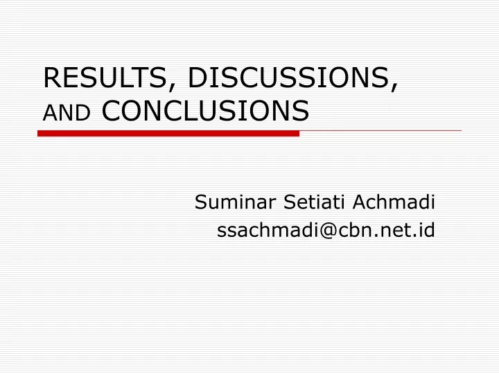results discussions and conclusions