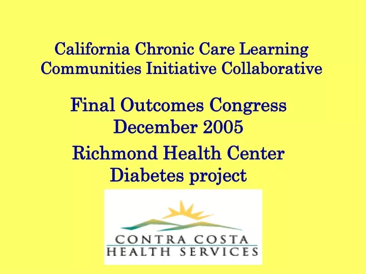 california chronic care learning communities initiative collaborative