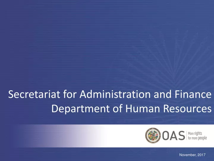 secretariat for administration and finance department of human resources