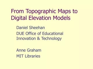 From Topographic Maps to Digital Elevation Models