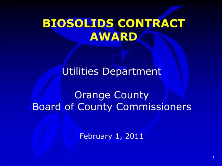 biosolids contract award