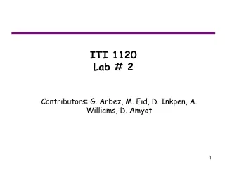 ITI 1120 Lab # 2