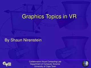 Graphics Topics in VR