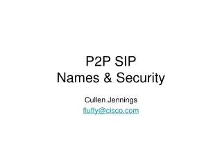 P2P SIP Names &amp; Security