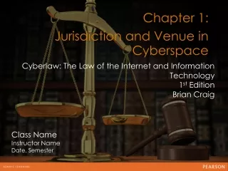 Chapter 1: Jurisdiction and Venue in Cyberspace