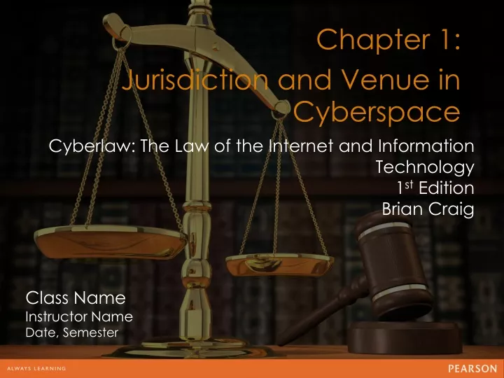 chapter 1 jurisdiction and venue in cyberspace
